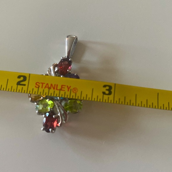 Genuine semi-precious gem pendant in sterling - Picture 6 of 7